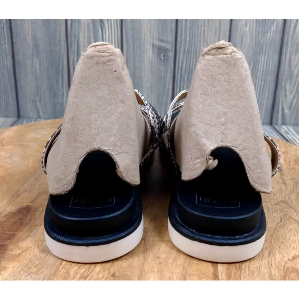 Kaari Blue Fancy Women Sandals Toe Strap Snakeskin‎ Print 7.5M Slip-On